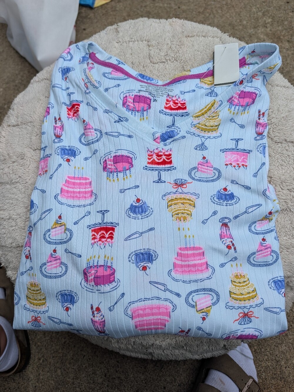 NWT Cuddl Duds Birthday Cake Pajama Set Size 2X